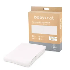 BabyRest Bamboo Fitted Sheet 132 x 70cm White New