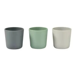 Béaba Beaba Silicone Anti Slip Cup 3pk Grey/Sage/Velvet Fashion