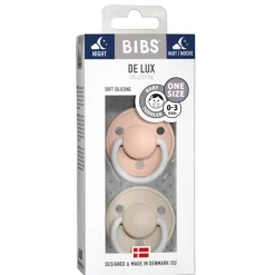 Bibs De Lux Silicone Night Glow Colour Mix 2pk - One Size Best