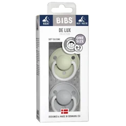 Bibs De Lux Silicone Night Glow Colour Mix 2pk - One Size Best