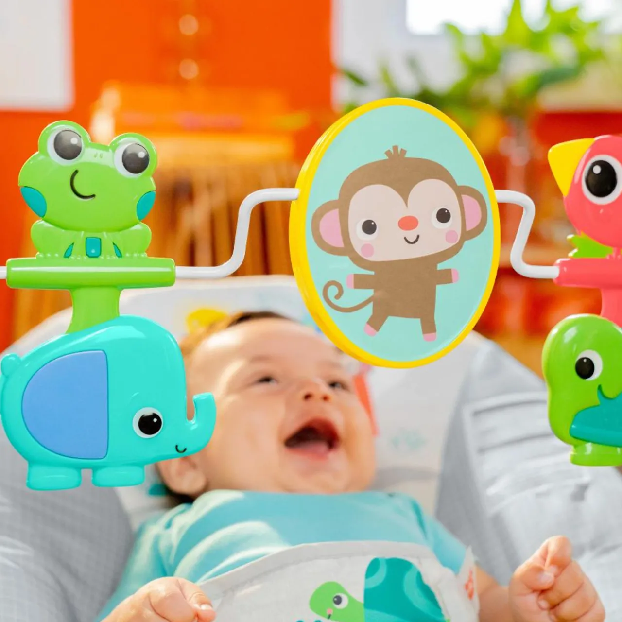 Bright Starts Playful Paradise Vibrating Baby Bouncer Hot