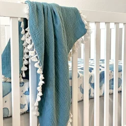 Crane Baby Cot Fitted Sheet - Caspian Collection - 132 x 71cm Caspian Whale Hot