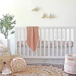 Crane Baby Cot Fitted Sheet - Parker Collection - 132 x 71cm Parker Floral Best