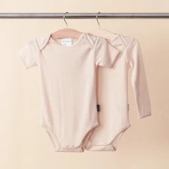 The Sleep Store Deluxe Merino Rib Short-Sleeve Bodysuit Almond Sale