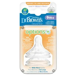 Dr Browns Options+ Wide Neck Silicone Teats 2 pack Outlet