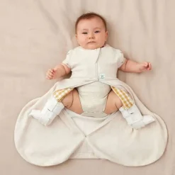 Ergopouch 0.2 tog Organic Hip Harness Jersey Sleeping Bag Oatmeal Marle Clearance