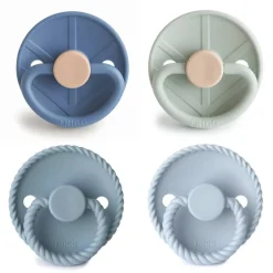 FRIGG Round Silicone Pacifiers 4pk Skyline Serenity New
