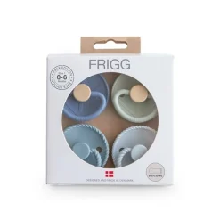 FRIGG Round Silicone Pacifiers 4pk Skyline Serenity New