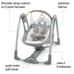 Ingenuity Boutique Collection Swing n Go Portable Swing Bella Teddy Clearance