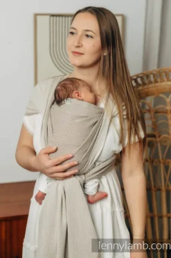 Lenny Lamb Herringbone Weave Woven Wrap - Premature Baby Size Almond Outlet