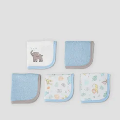 The Little Linen Company Little Linen Towelling Washers 5 Pack Outlet