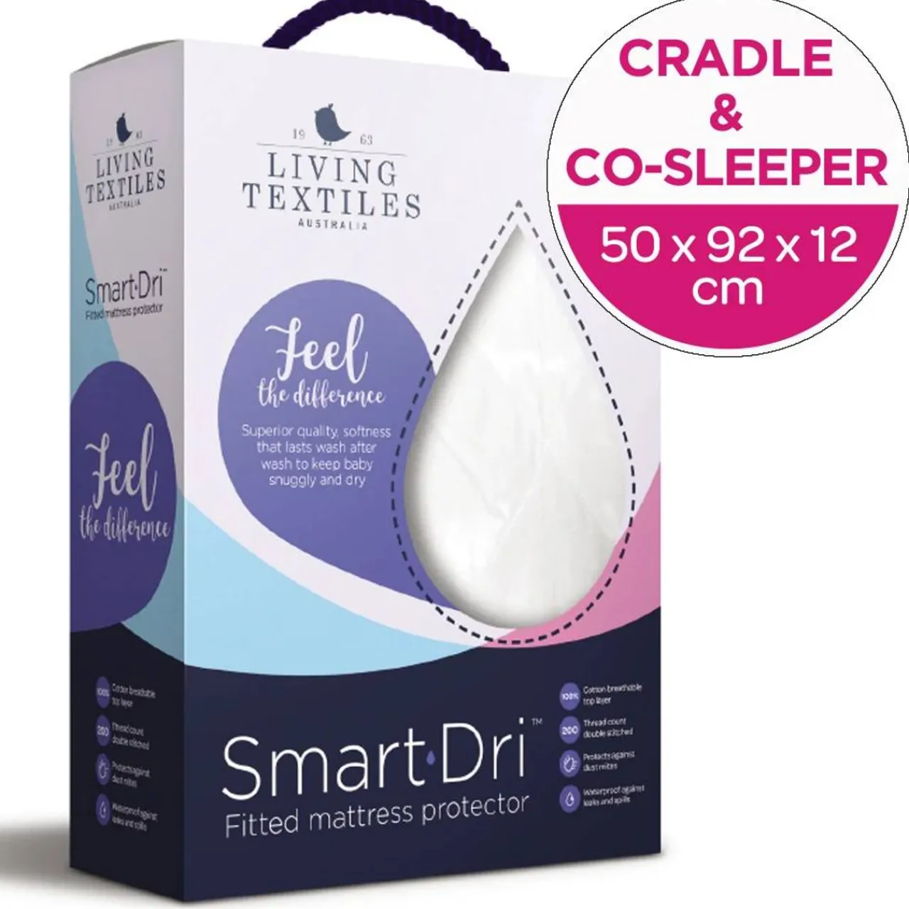 Living Textiles Smart Dri Bassinet Mattress Protector Hot