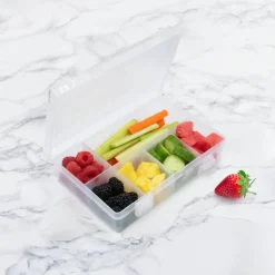 Melii 8 Compartment Snackle Box Clear New
