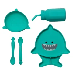 Melii Silicone 5 Piece Feeding Gift Set - Shark Best