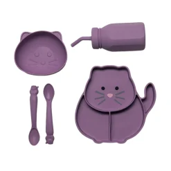 Melii Silicone 5 Piece Feeding Gift Set - Cat Best