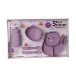 Melii Silicone 5 Piece Feeding Gift Set - Cat Best