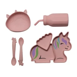 Melii Silicone 5 Piece Feeding Gift Set - Unicorn Discount