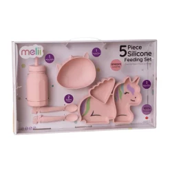Melii Silicone 5 Piece Feeding Gift Set - Unicorn Discount