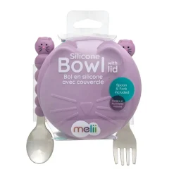 Melii Silicone Animal Bowl with Lid & Utensils Online