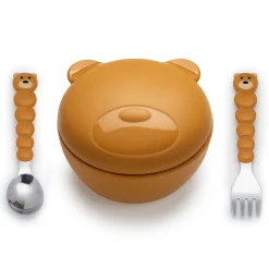 Melii Silicone Animal Bowl with Lid & Utensils Online