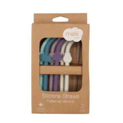 Melii Silicone Luxe Animal Straws with Cleaning Brush Best