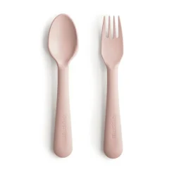 Mushie Dinnerware Fork & Spoon Set Hot