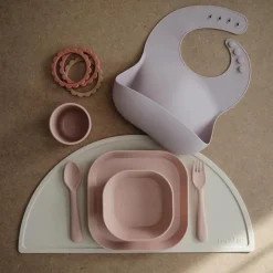 Mushie Dinnerware Fork & Spoon Set Hot