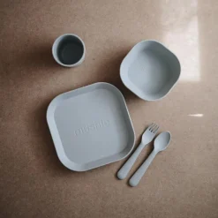 Mushie Dinnerware Fork & Spoon Set Hot