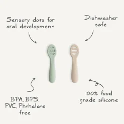 Mushie First Feeding Baby Spoons 2pk Fashion