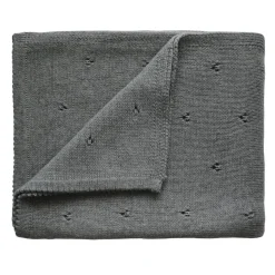 Mushie Pointelle Knitted Blanket - Clearance Grey Melange Fashion
