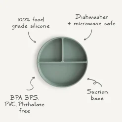 Mushie Silicone Suction Plate (Divided Plate) New