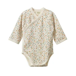 Nature Baby Long Sleeve Cotton Kimono Bodysuit Clearance