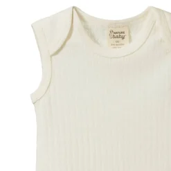 Nature Baby Merino Pointelle Singlet Natural New