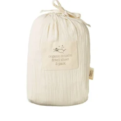 Nature Baby Muslin Fitted Sheet 2pk - 74 x 38cm Natural Crinkle Best