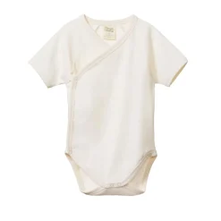 Nature Baby Short Sleeve Cotton Kimono Bodysuit Natural Hot