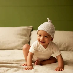 Nature Baby Short Sleeve Cotton Kimono Bodysuit Natural Hot