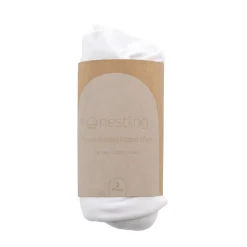 Nestling Moses Basket Jersey Fitted Sheet - 2PK - 73 x 34cm White Sale