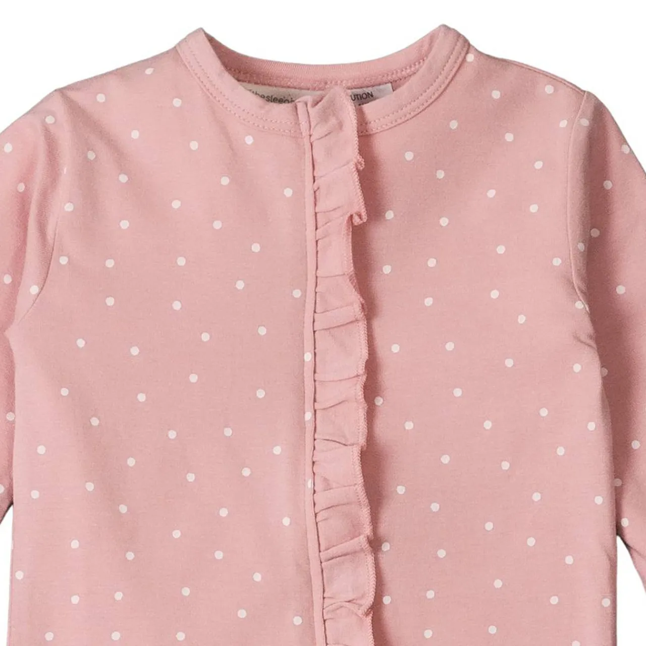 The Sleep Store Organic Cotton Ruffle Zip Suit - Clearance Berry Dot Fashion