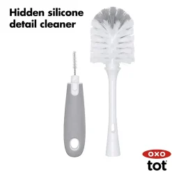 OXO Tot Bottle Brush with Detail Cleaner & Stand Grey Hot