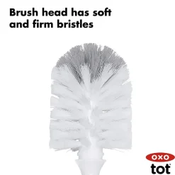 OXO Tot Bottle Brush with Detail Cleaner & Stand Grey Hot