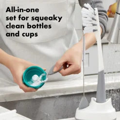 OXO Tot Water Bottle & Straw Cup Cleaning Set Grey Best