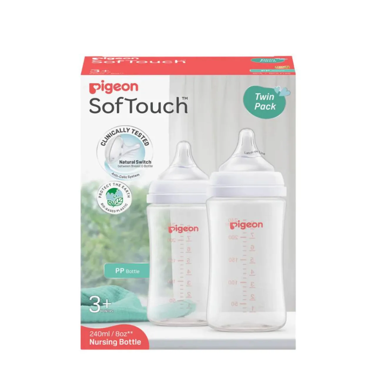 Pigeon Baby Pigeon SoftTouch Wide Neck Bottle PP Twin Pack Fashion