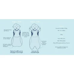 Purflo 2.5 tog Swaddle to Sleep Bag - All Seasons Hot