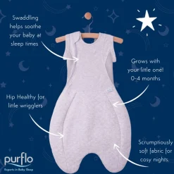 Purflo 2.5 tog Swaddle to Sleep Bag - All Seasons Hot