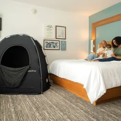 Slumberpod out Sleep Tent for a Travel Cot, Cot or Air Mattress Black Hot