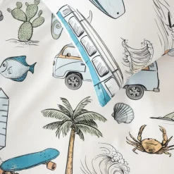 Squiggles Cotton Duvet Cover Set - Gone Surfing Hot