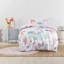 Squiggles Cotton Duvet Cover Set - Mermaid Lagoon Hot