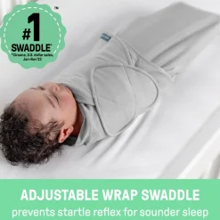 SwaddleMe by Ingenuity Monogram Collection Stage 1 1.0 tog Swaddle 1pk Clearance