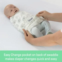 SwaddleMe by Ingenuity Monogram Collection Stage 1 1.0 tog Swaddle 1pk Clearance