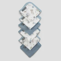 The Little Linen Company Towelling Washers 6 Pack New